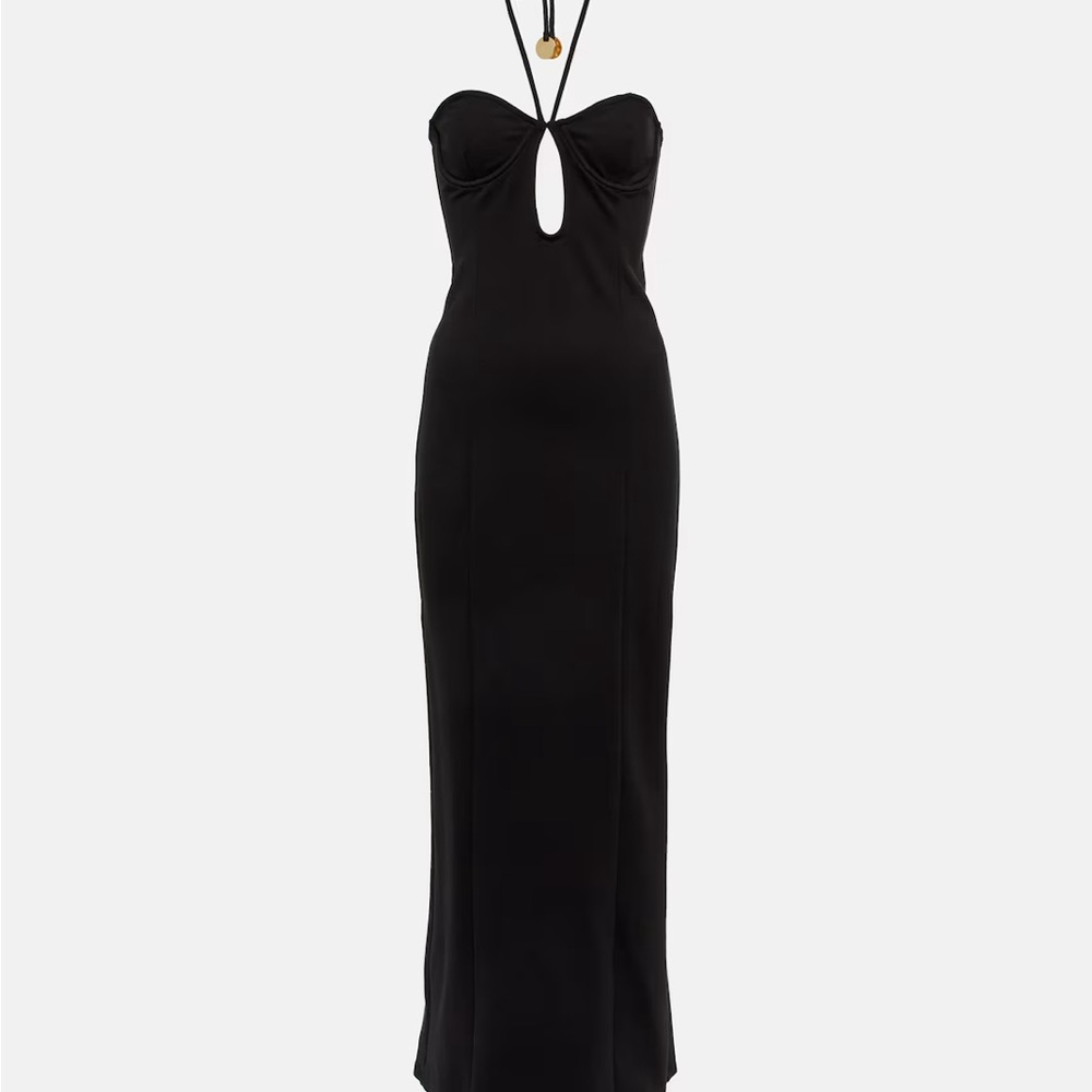 Elegant Black Halter Dress